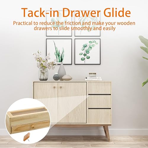 Miniatura 6 de 50 deslizadores de cajones de plástico, deslizadores de cajones deslizantes y deslizadores de cajones, deslizadores de muebles, deslizadores de