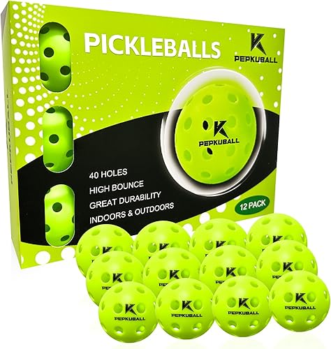 Bolas de pickleball para interiores 4 unidades, 8 unidades, 12 unidades  40 hoyos para exteriores Pickleball, alta visibilidad y rebote, elegantes y