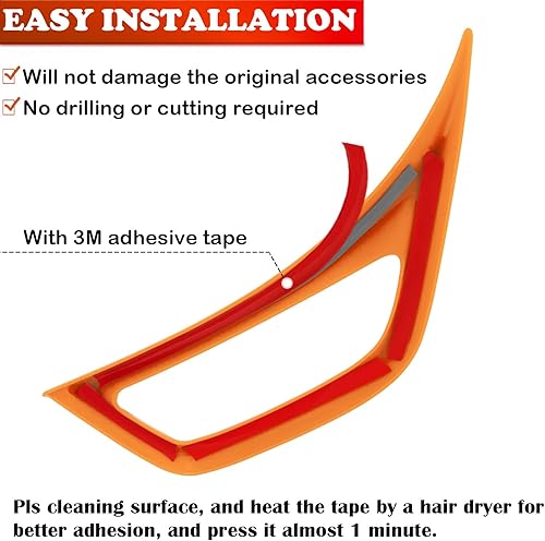 Miniatura 7 de Bonbo - Accesorios exteriores para rueda de automóvil, molduras de salida de aire acondicionado lateral, decoración de ABS (2 unidades)