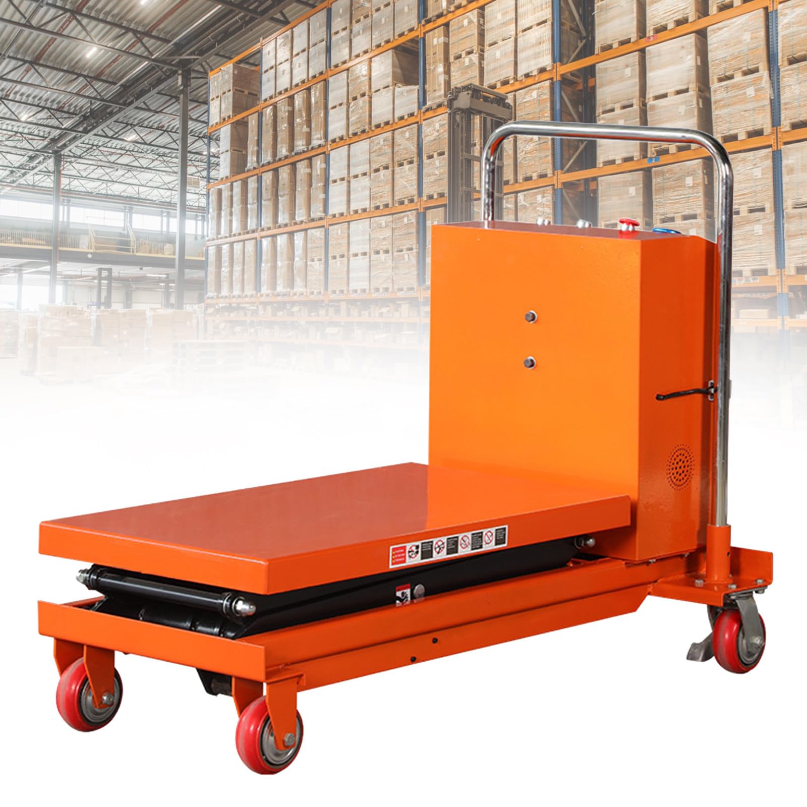 Heavy Duty 330lbs Idraulico Lift Tavolo Carrello, 50/43.3 Pollici Elettrico Forbici Jack Stand, Versatile Materiale Handling Piattaforma con Ruote di rotolamento Lisce per l'uso di Magazzino e Garage