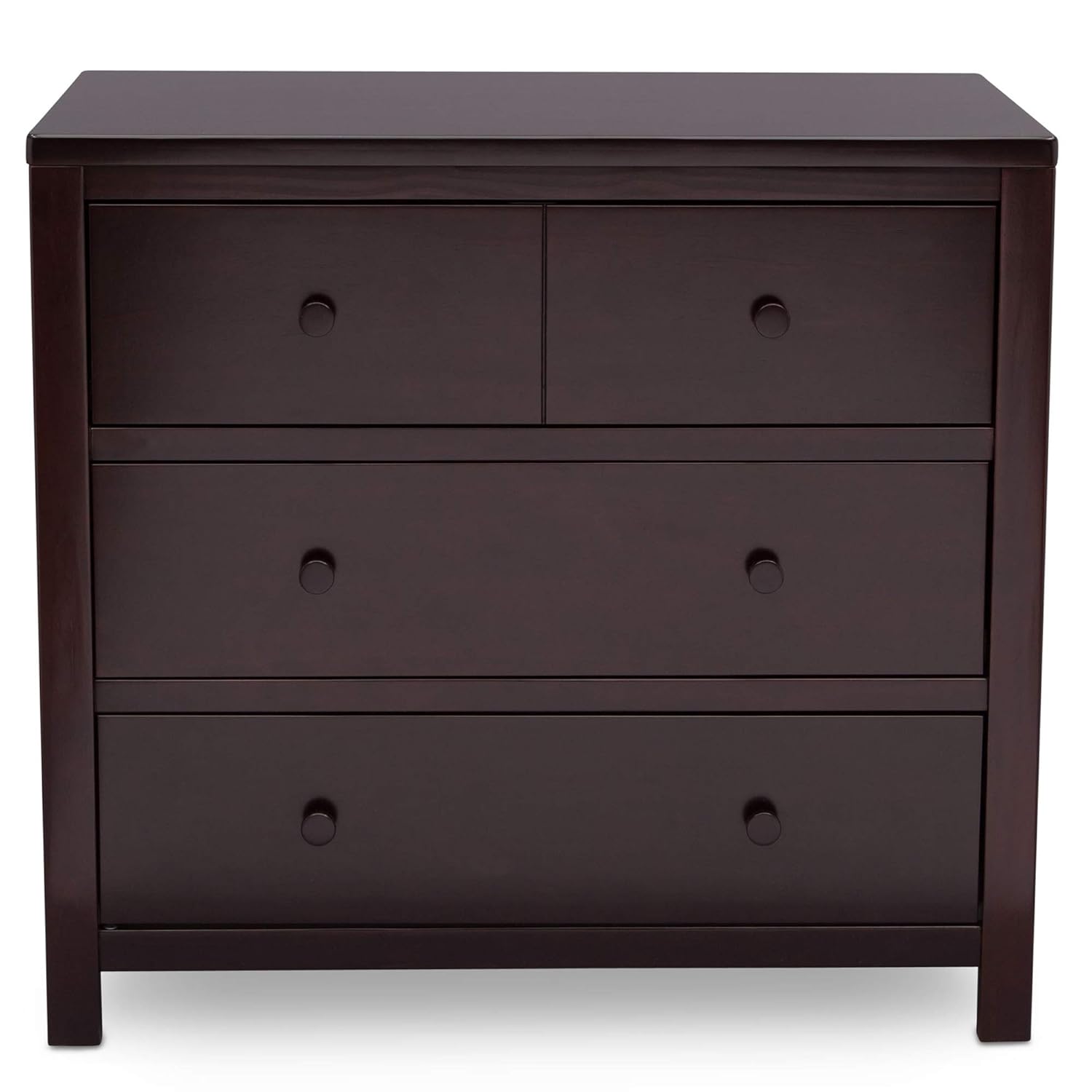 Delta Children Wood Unisex Nursery 3 Drawer Single Dresser - Dark Chocolate Brown : Baby