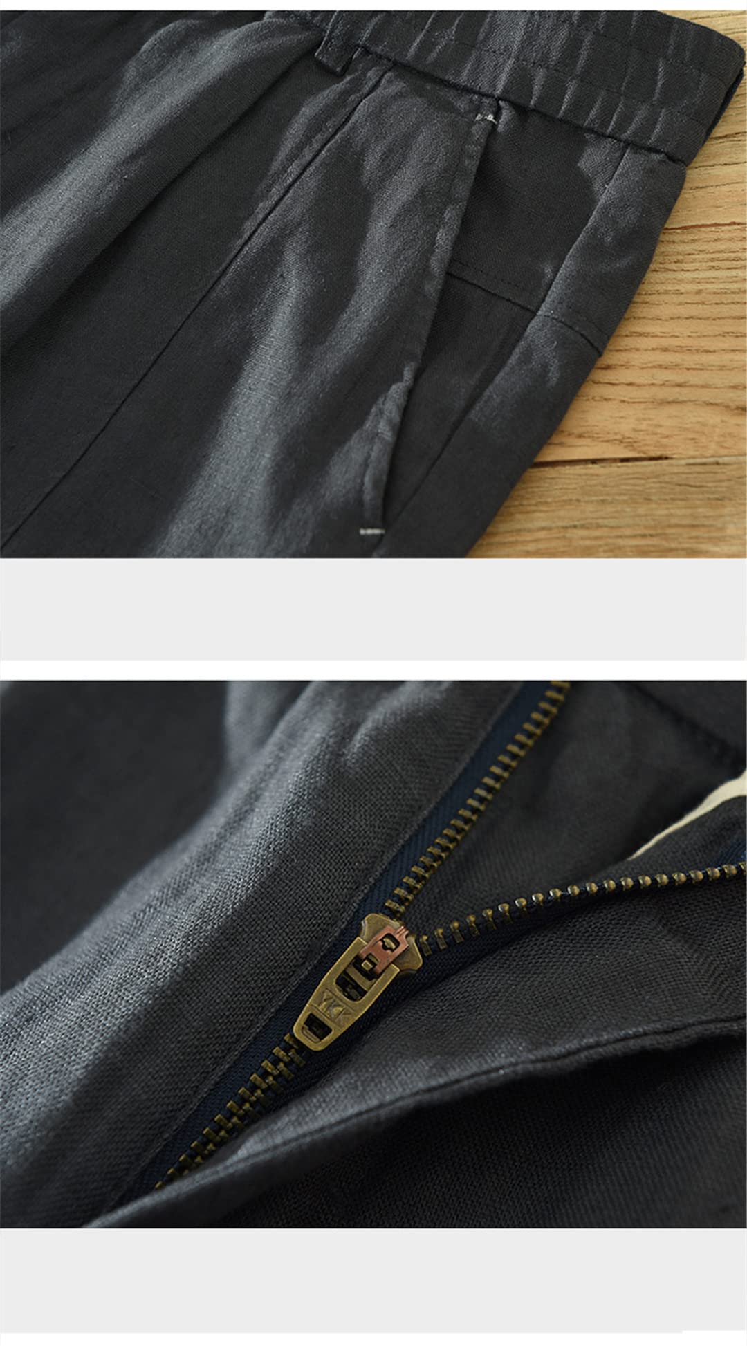 Disimlarl Pantaloni alla caviglia in lino primavera estate pantaloni casual da uomo vintage sottile elastico in vita