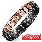 MagEnergy Mens Copper Magnetic Bracelets, Christmas Gifts Box, 99.9% Pure Copper Bracelet with Double-Row Strength Magnets, Adjustable Jewelry with Sizing Tool