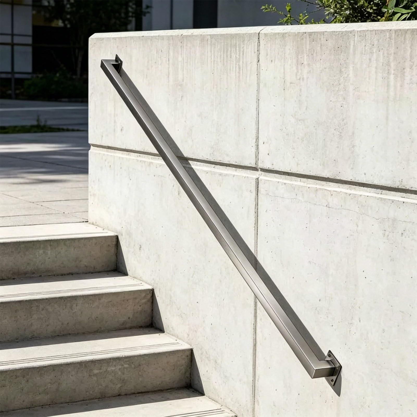 1ft - 20ft Industrial Hand Rails for Stair Indoor Outdoor Steps Grab Bar Kit，Metal Staircase Handrail Stainless Steel Stair Railing Wall Mount Safety Support Rod (15ft/450cm)