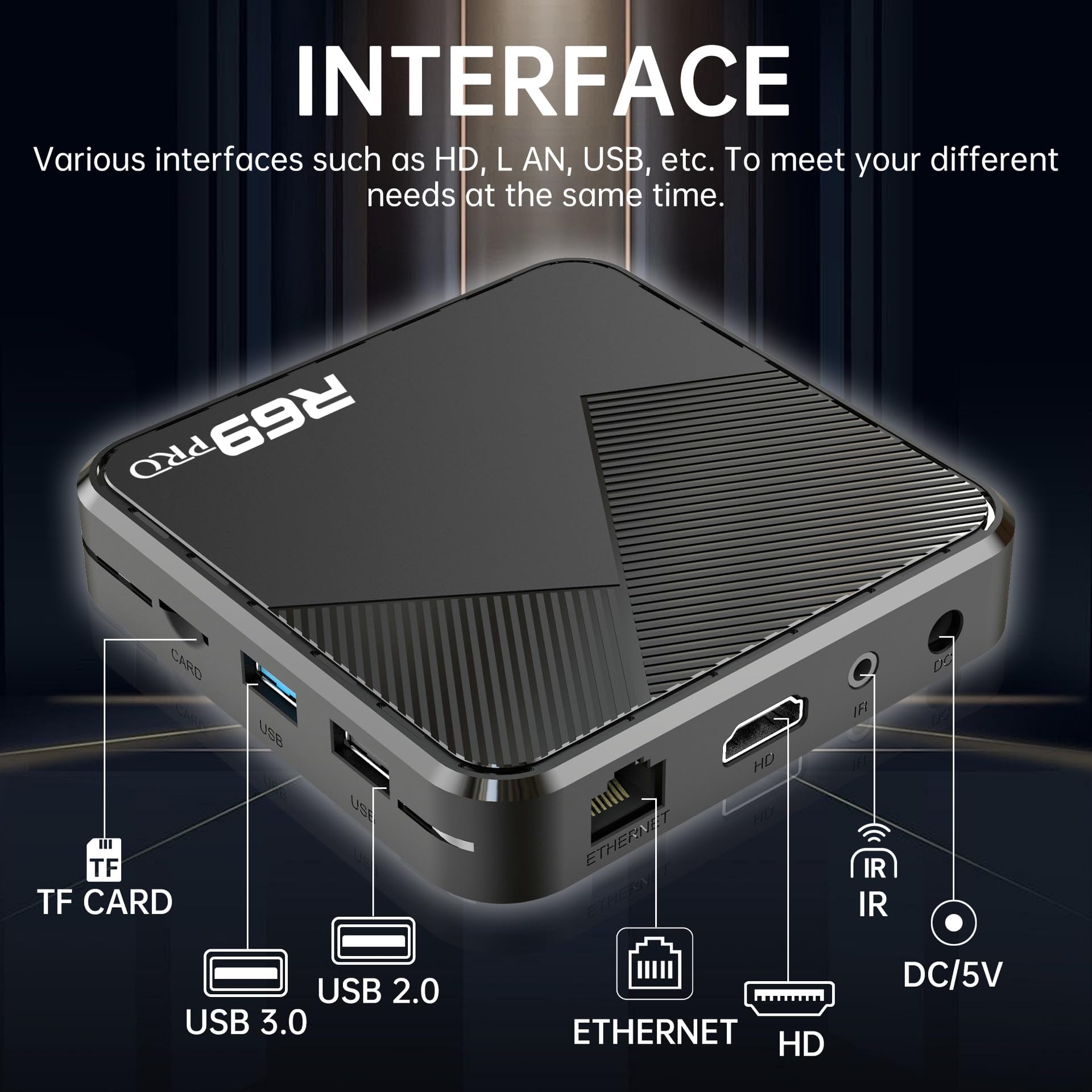 CHROX Android 14.0 TV Box, H728 Quad-Core 64Bit Cortex-A53 Supporto 8K 3D 2.4/5.0Ghz WiFi BT5.0 100/1000M Ethernet DLNA USB 3.0 H.265 con Mini Tastiera Wireless,4gb+64gb