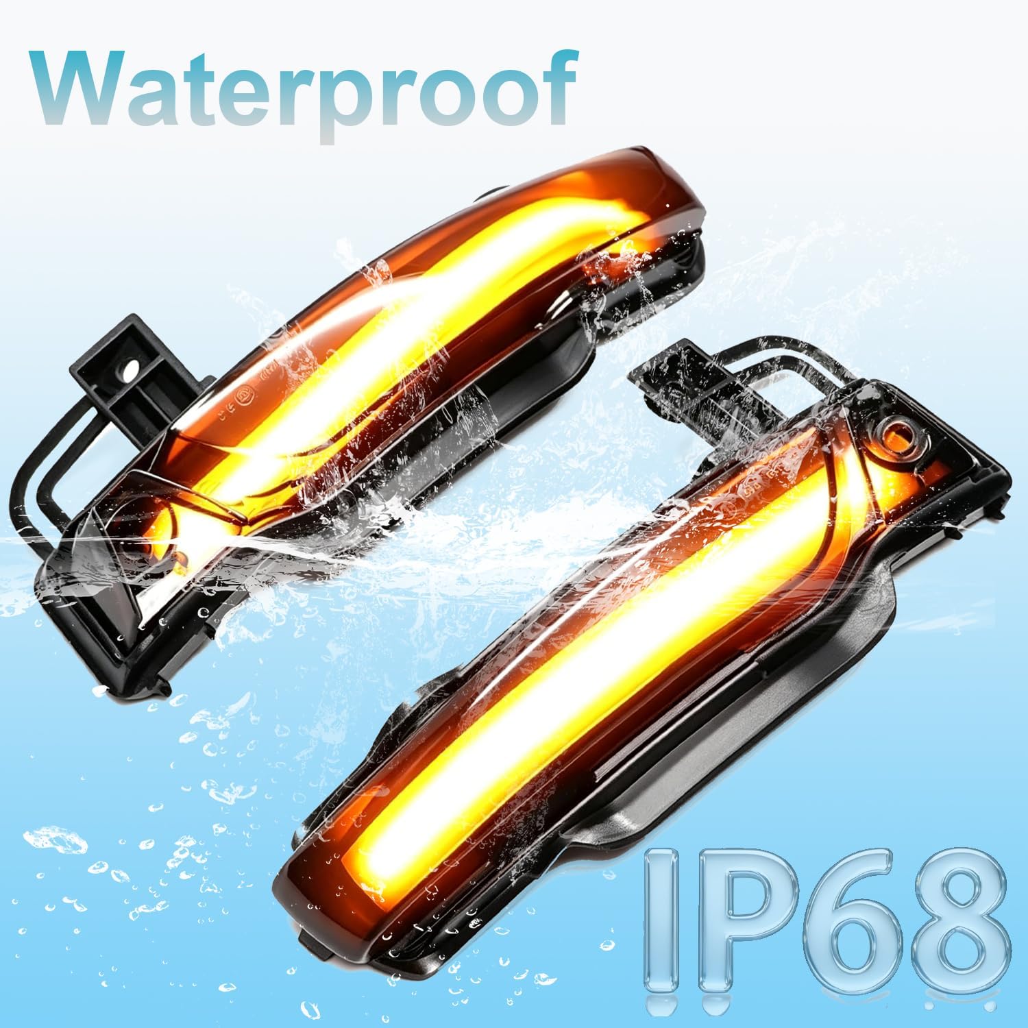 1 Pair Dynamic Turn Signal Light Side Mirror Blinker Sequential Lamp Assembly for Jeep Grand Cherokee WK2 2011 2012 2013 2014 2015 2016-2020 (Black)