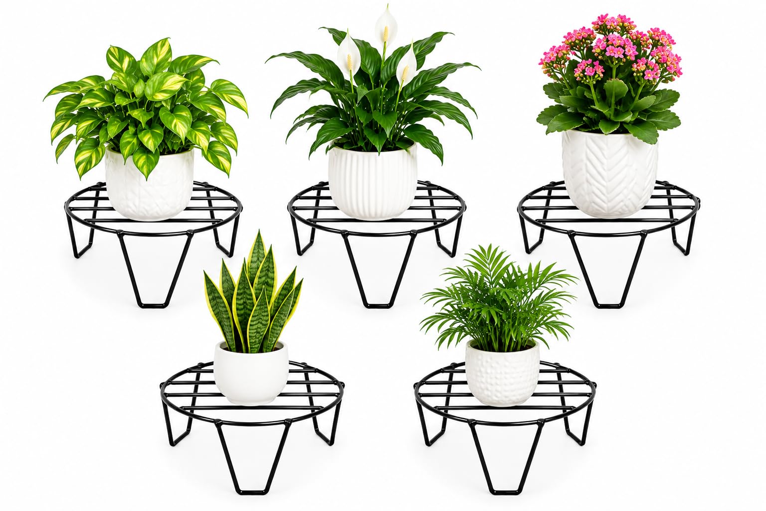 Black Metal Plant Stands - Set of 3 -7