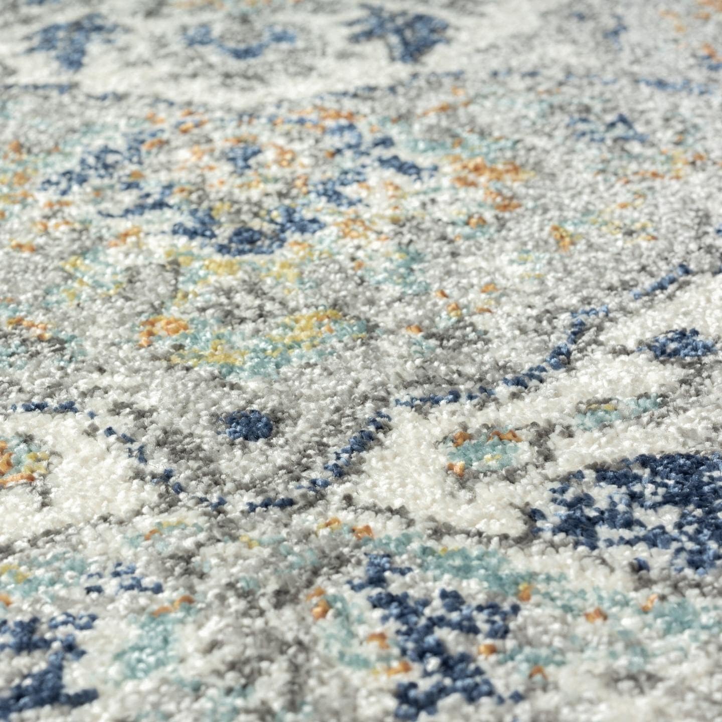 Luxe Weavers Distressed Floral Area Rug, Steel 2x3