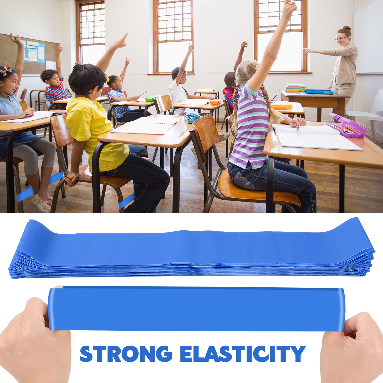 AOZUO - Lot De 5 Bandes De Chaise Flexibles Pour Enfants, Anti-stress, Idéales Pour TDAH, Autisme Et Concentration