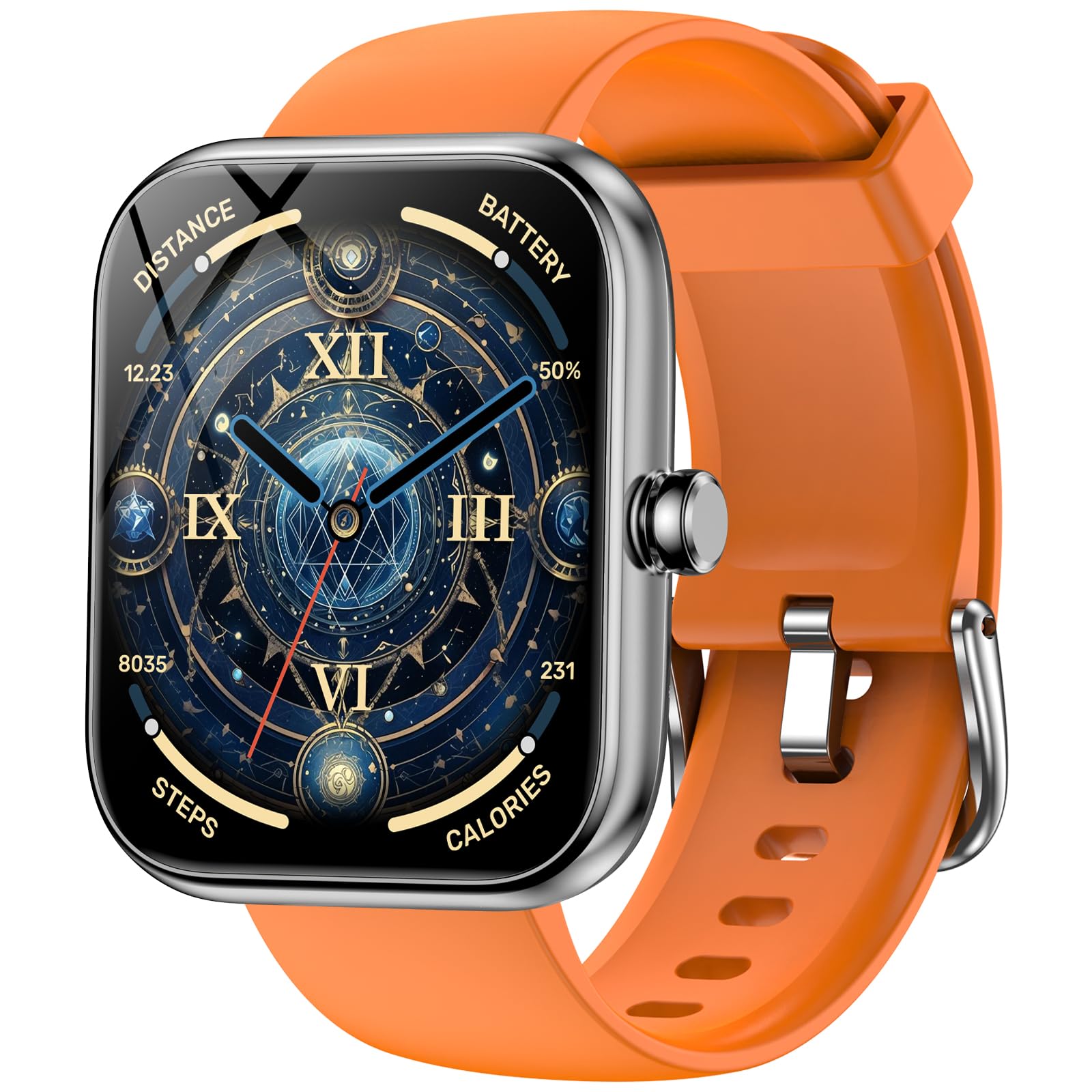 BOOOMIC Smart Watch, 1.83" Fitness Tracker with IP68 Waterproof, iOS Android Compatible (Orange)