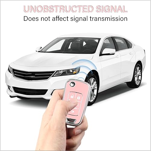 Miniatura 81 de QBUC Funda para llavero Chevy con llavero cromado TPU suave compatible con Chevrolet Chevy Equinox Malibu Impala Cruze Sonic 2010-2019