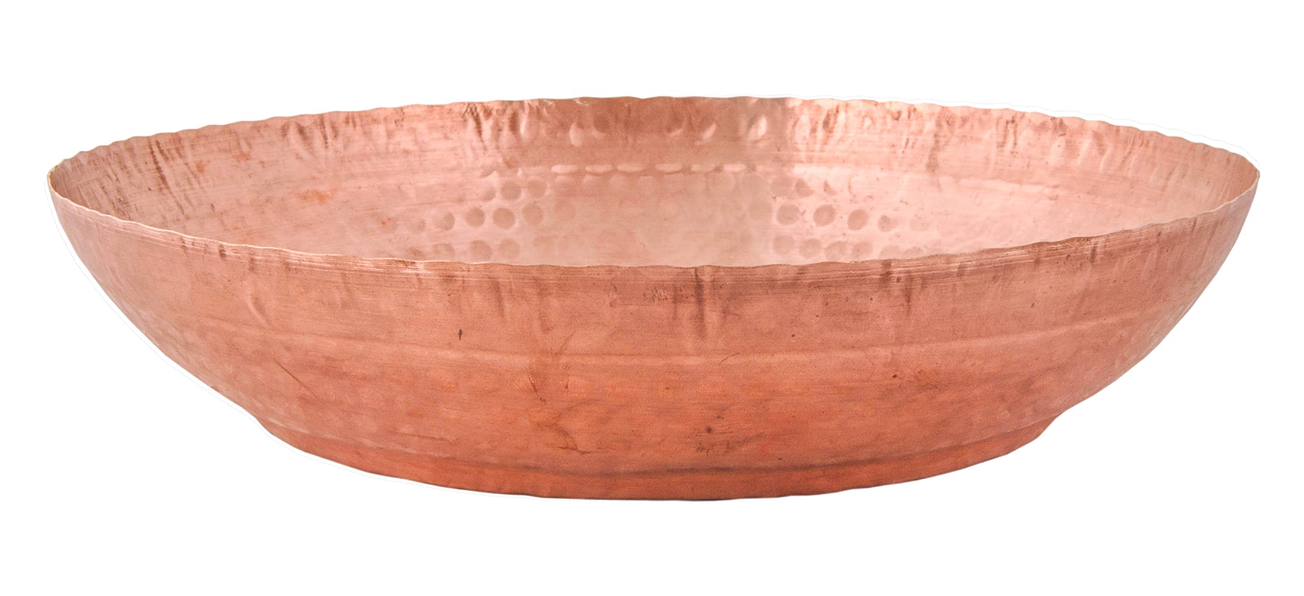 SHIV SHAKTI ARTS Pure Copper Parat Platter Laddu Gopal Bath Taman, Tokkri, Parat, Platter - Designer, Small,27 cm