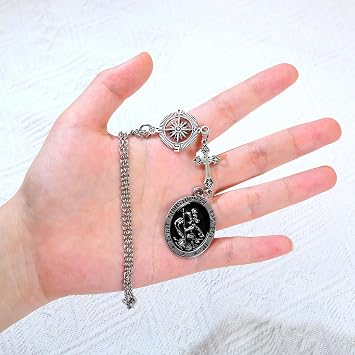 SANDOO St Christopher Medal for Car - Saint Christopher Charm Hanger, Protection Talisman, New Car Gift for Women & Men