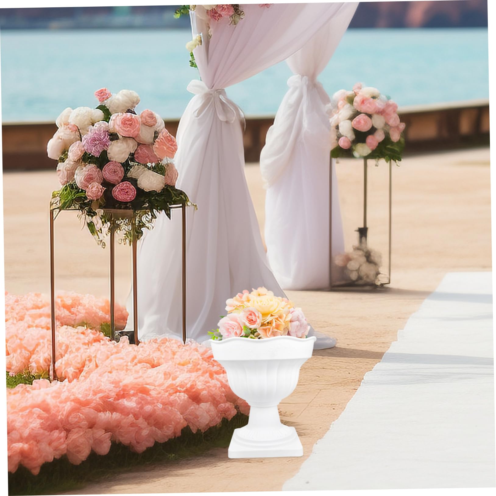 2piezas Guía De Productores De Plástico para Eventos Decoración De Jardines Macetas Romanas Macetas De Columnas para