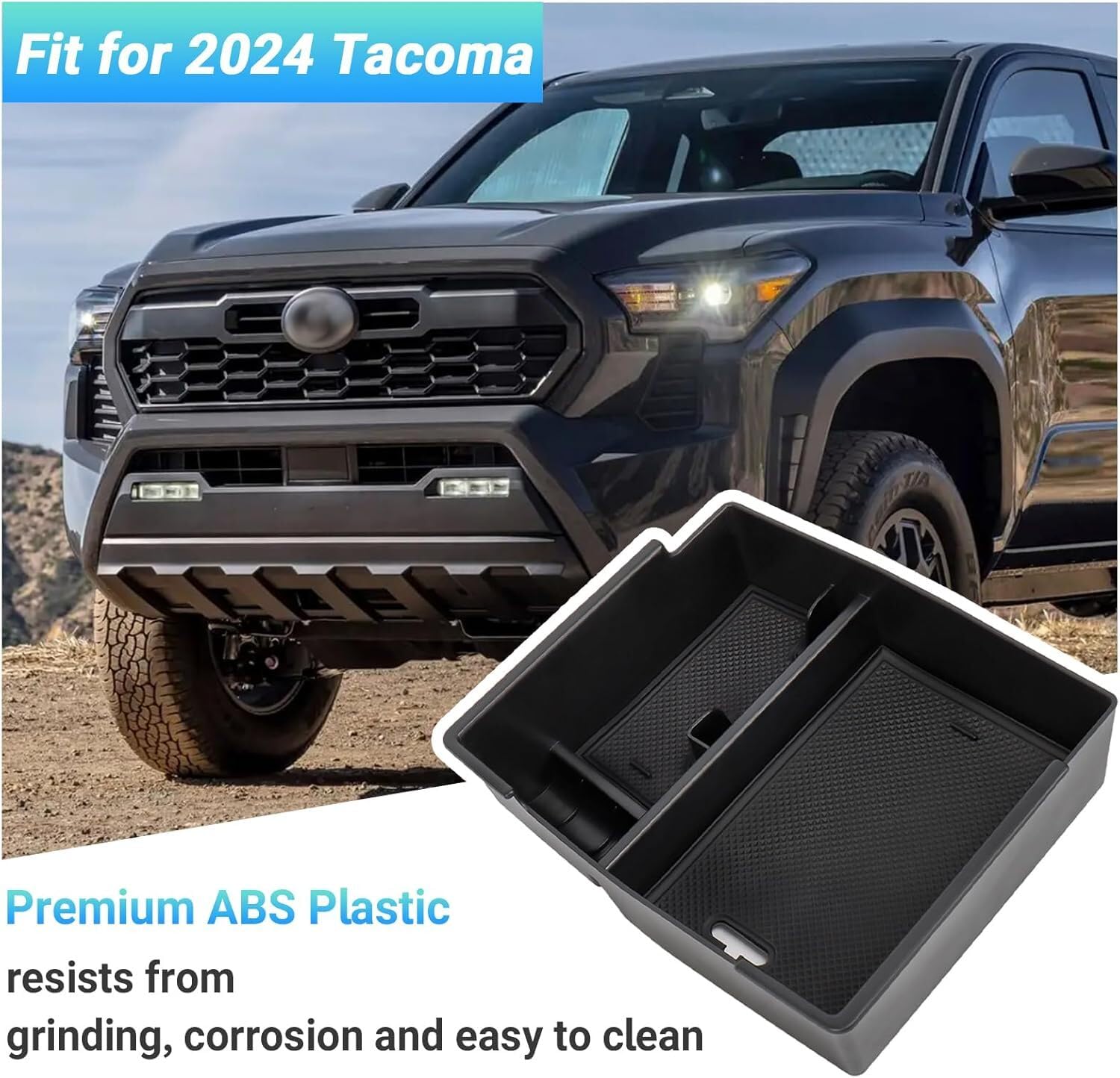 JKAPCYJFHF Caja organizadora para reposabrazos de consola central de camioneta Toyota Tacoma 2024