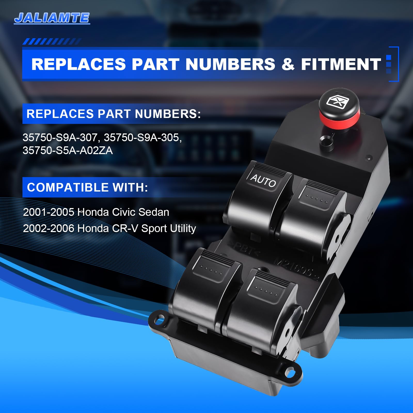 JALIAMTE Master Power Window Switch Front Driver Side Compatible
