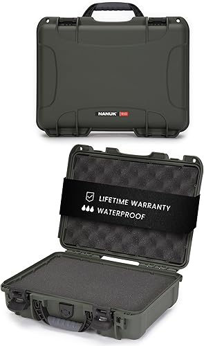 Nanuk 910 - Estuche profesional para pistolapistola, aprobado por militares, impermeable y a prueba de golpes, color verde oliva