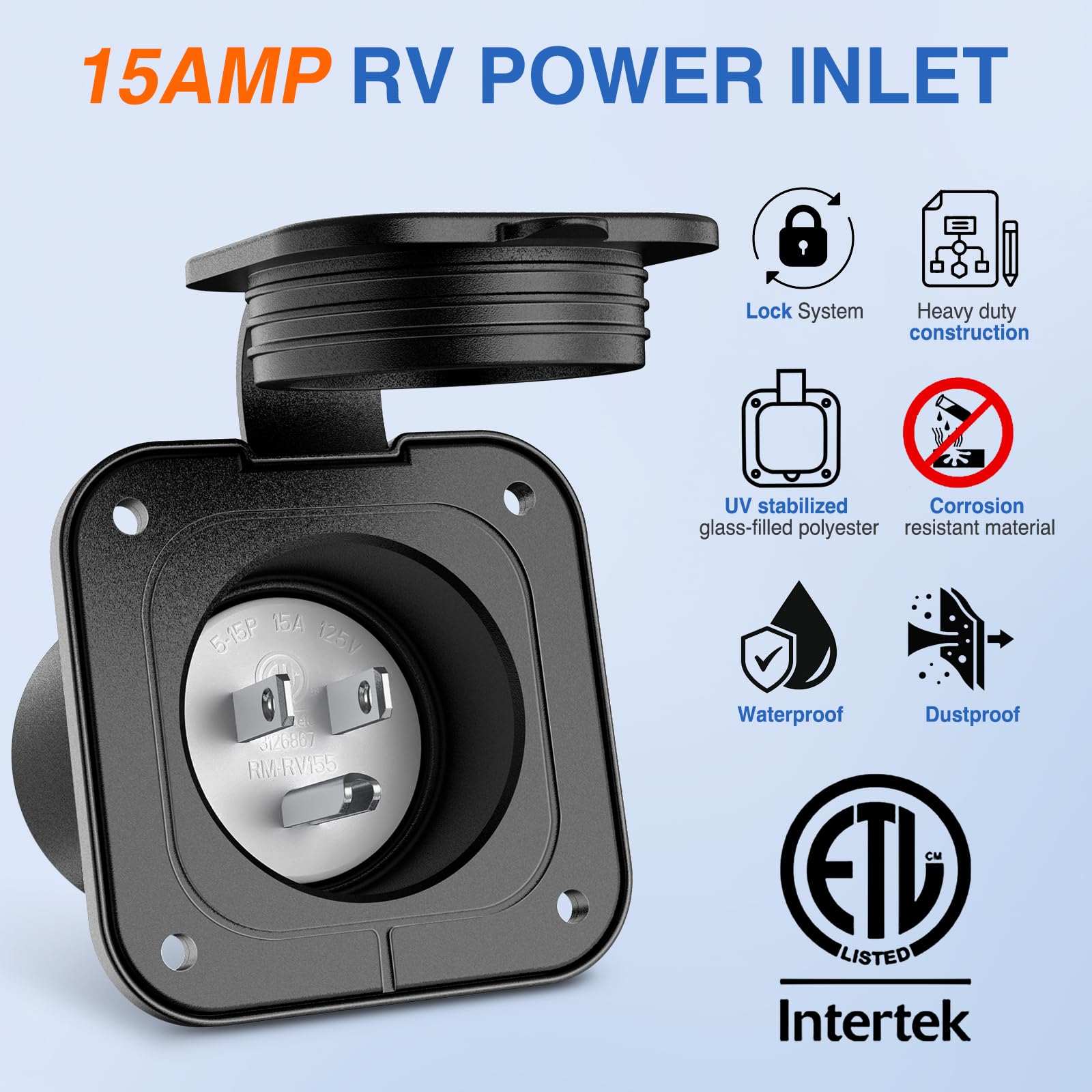 Amazon.co.jp: Nilight 15 AMP フランジ付き電源インレット 125V