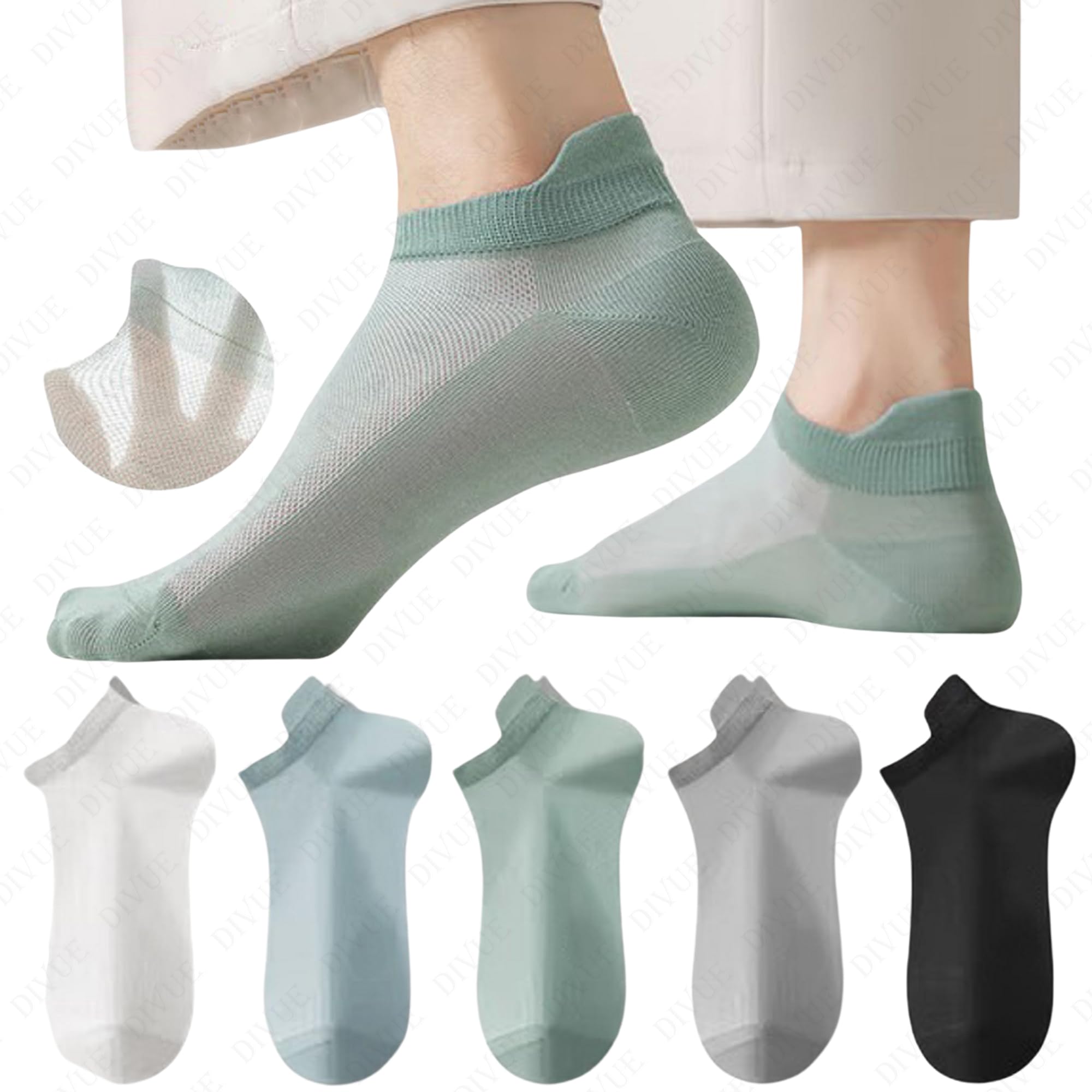 Ankle Length Socks for Men & Women | 5 Pair Unisex Multi Color Combo Pack | Cotton Rich, Breathable, Sweat Absorbent, Odor Resistant, Stretchable, Durable Multipurpose Sports, Gym & Casual Socks-image-29
