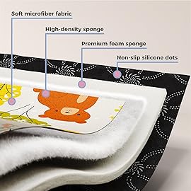 ieBabay Baby Play Mat 71 X 59 Playpen Mat Upgraded Thicken Baby Floor Play Mat Non-Slip Cushioned Crawling Mat Waterproof Activity Playmats for Babies Toddlers Infants (71X59, Fox)