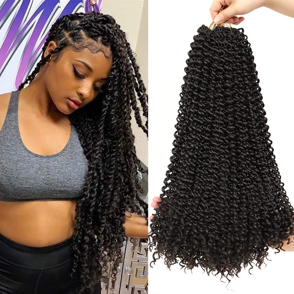 BaiHong 18 Inch Passion Twist Crochet Hair 7 Packs/Lot Water Wave Crochet Braiding Hair Long Bohemian Hair for Passion Twist Synthetic (18 inch, 2#)