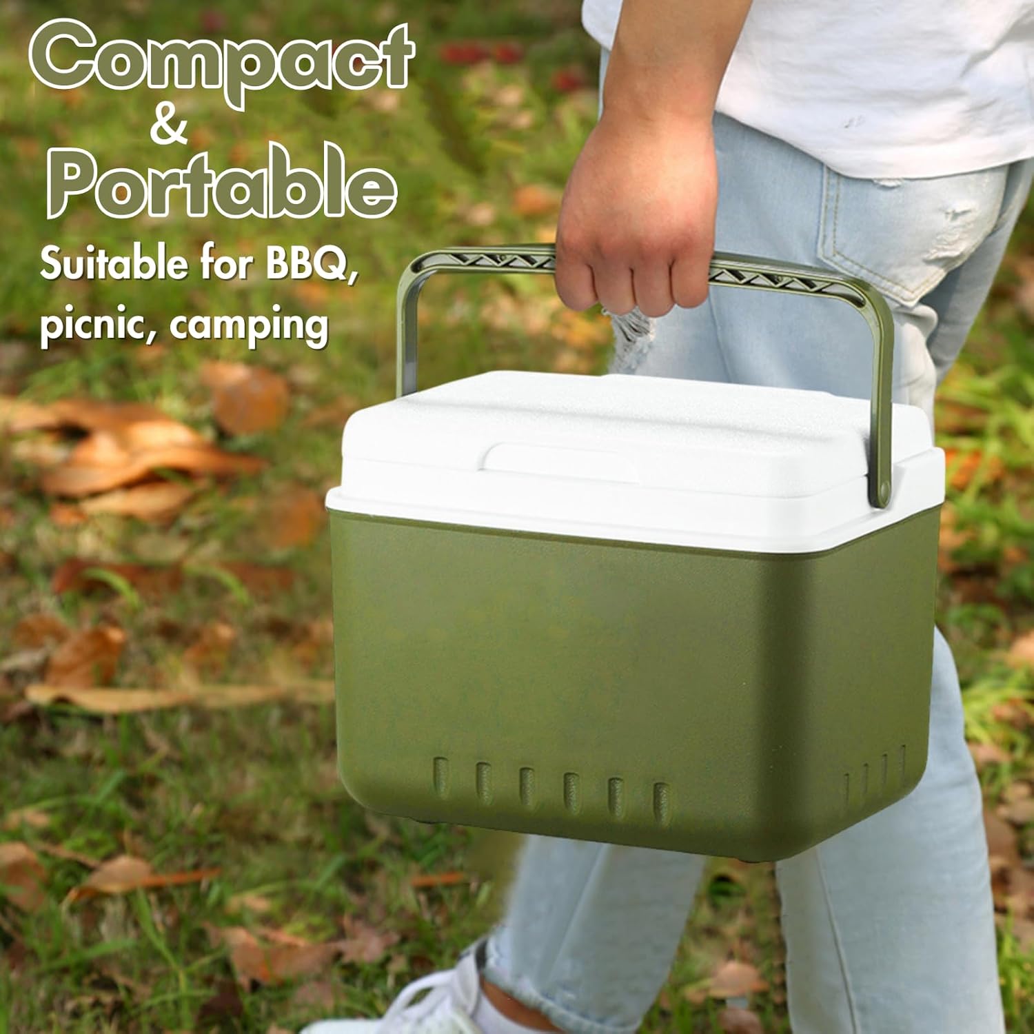 HiGropcore 6 Quart Small Cooler - Portable Hard Shell Cooler Lunch Box - Ice Retention Insulated Camping Cooler LS6-02