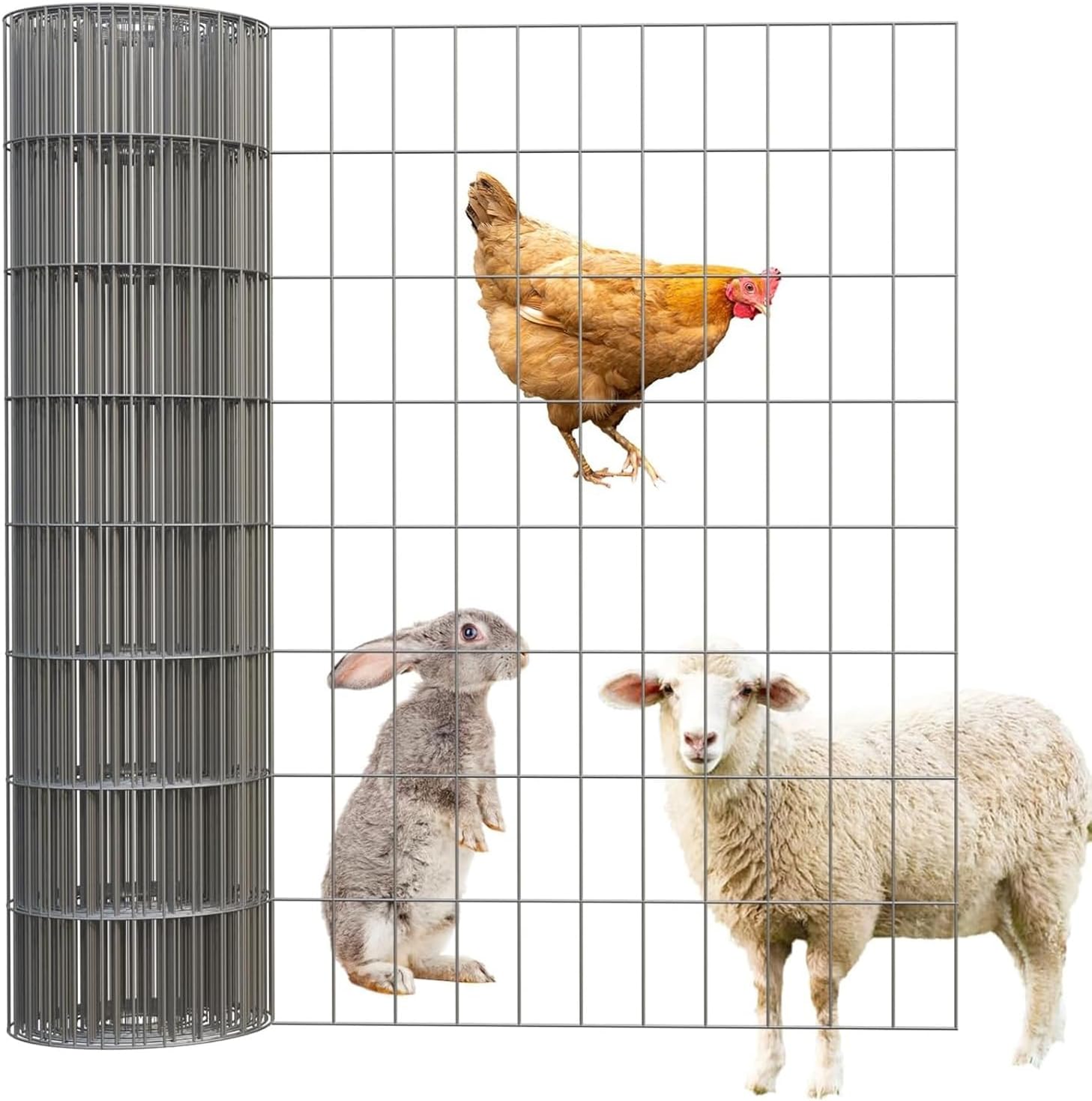 Stainless Steel Welded Chicken Wire Fence - 1x10cm Hardware Cloth for Garden, Bird Netting & Pet Cage - Durable Mesh Roll (1.2m x 8m / 47.2in x 26.2ft)
