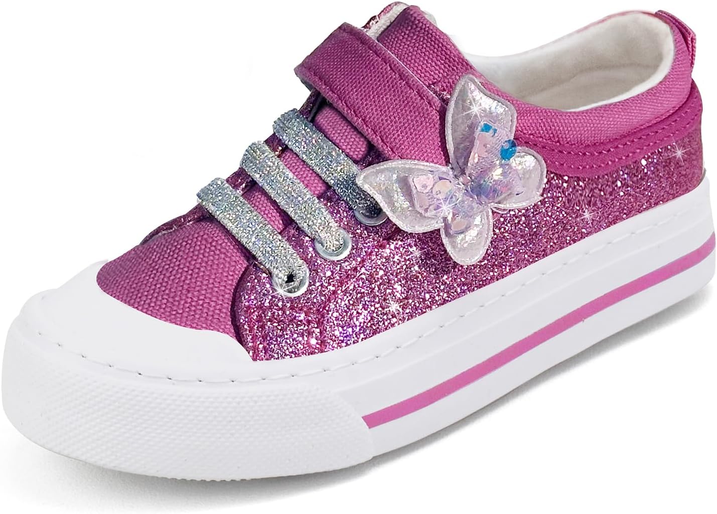 ToandonToddler Kids Sneakers Sparkle Fashion Glitter Sequins Canvas Shoes