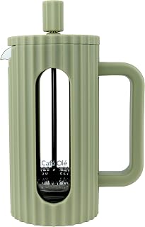 Café Olé Ciao Coffee Maker 350ml, 1 Mug, Green | French press with stainless steel filter and green design. Compact size for 3 cups of coffee