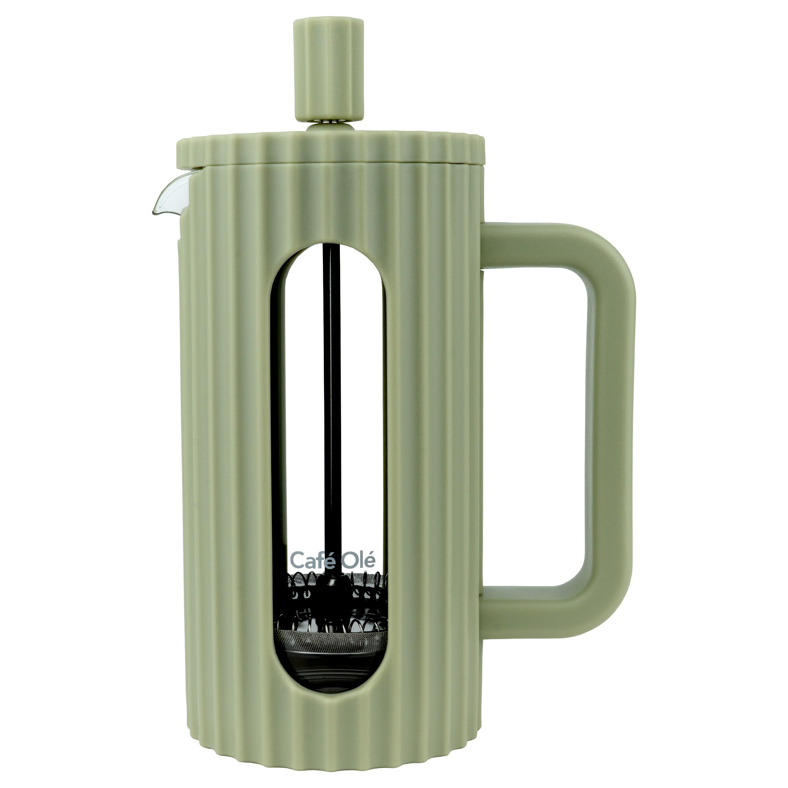 Cafetera Prensa Francesa Café Olé Ciao 3 Tazas Acero Inoxidable Verde