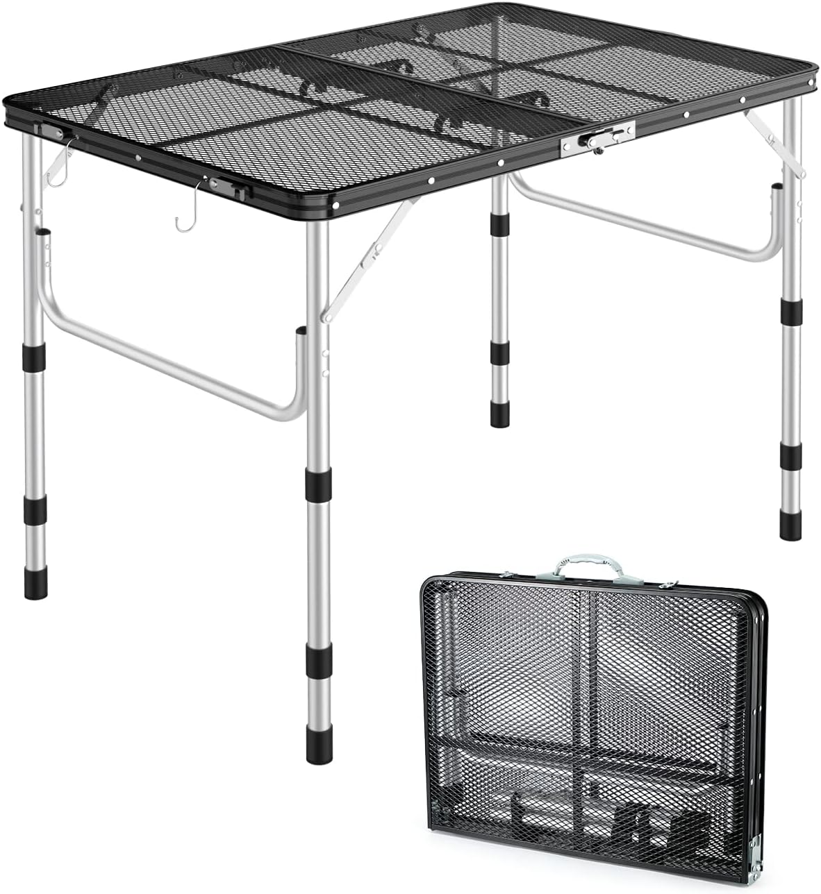 Table De Camping Pliante En Aluminium - Réglable En Hauteur, Pour Intérieur Et Extérieur