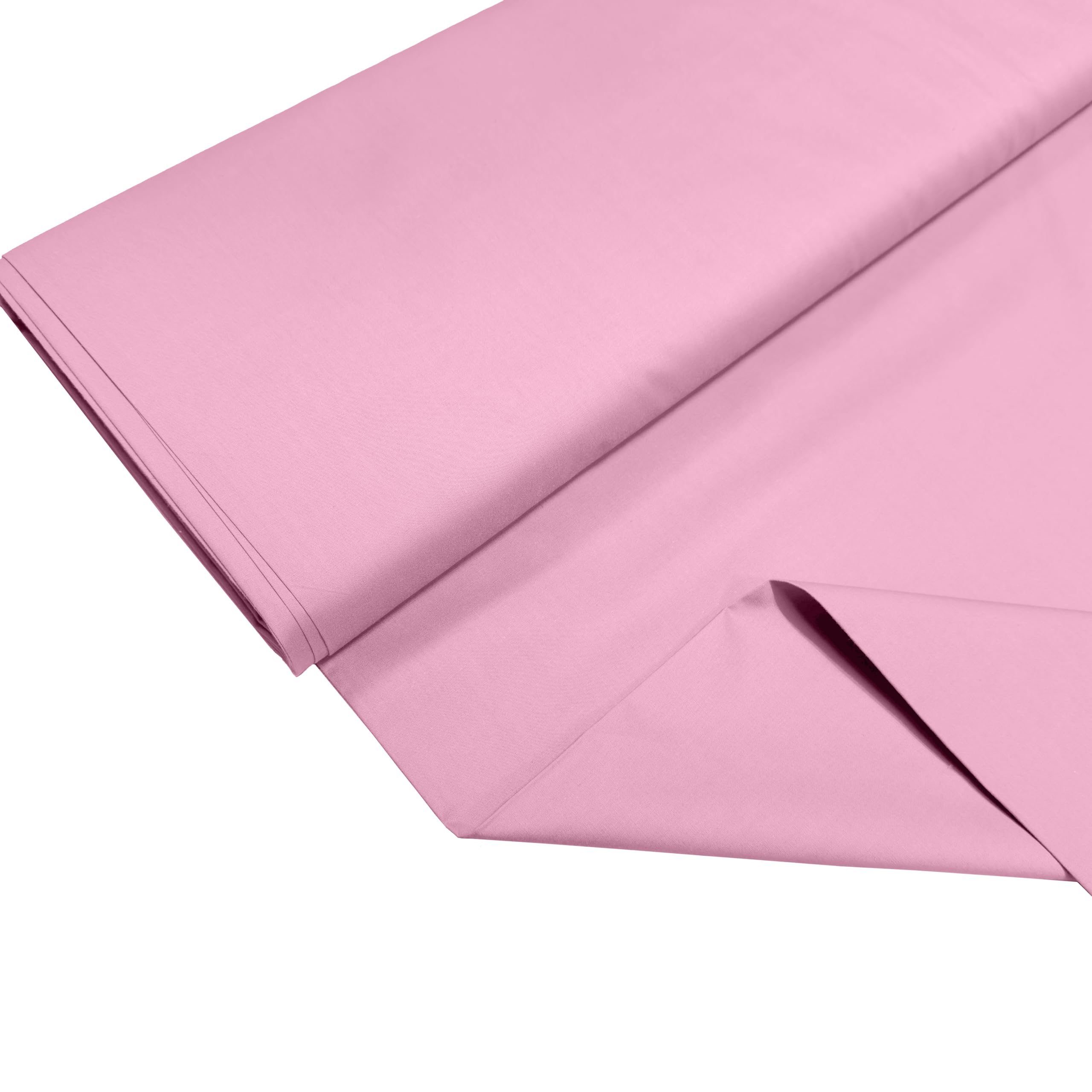 100% Cotton Percale Fabric – 200 Thread Count, 120 GSM, Breathable & Durable Material for Bedding, Quilting & Sewing - 300cm x 112cm (Baby Pink)