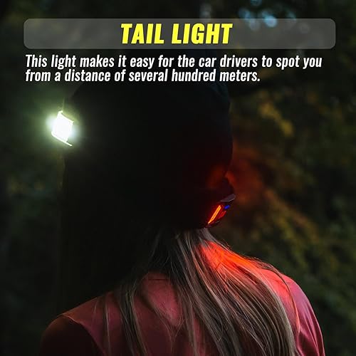 Miniatura 7 de Gorro recargable con luz LED de 1200 lúmenes con luz de haz ancho incorporada, 6 modos, ligero, gorro de invierno para faros delanteros, regalos