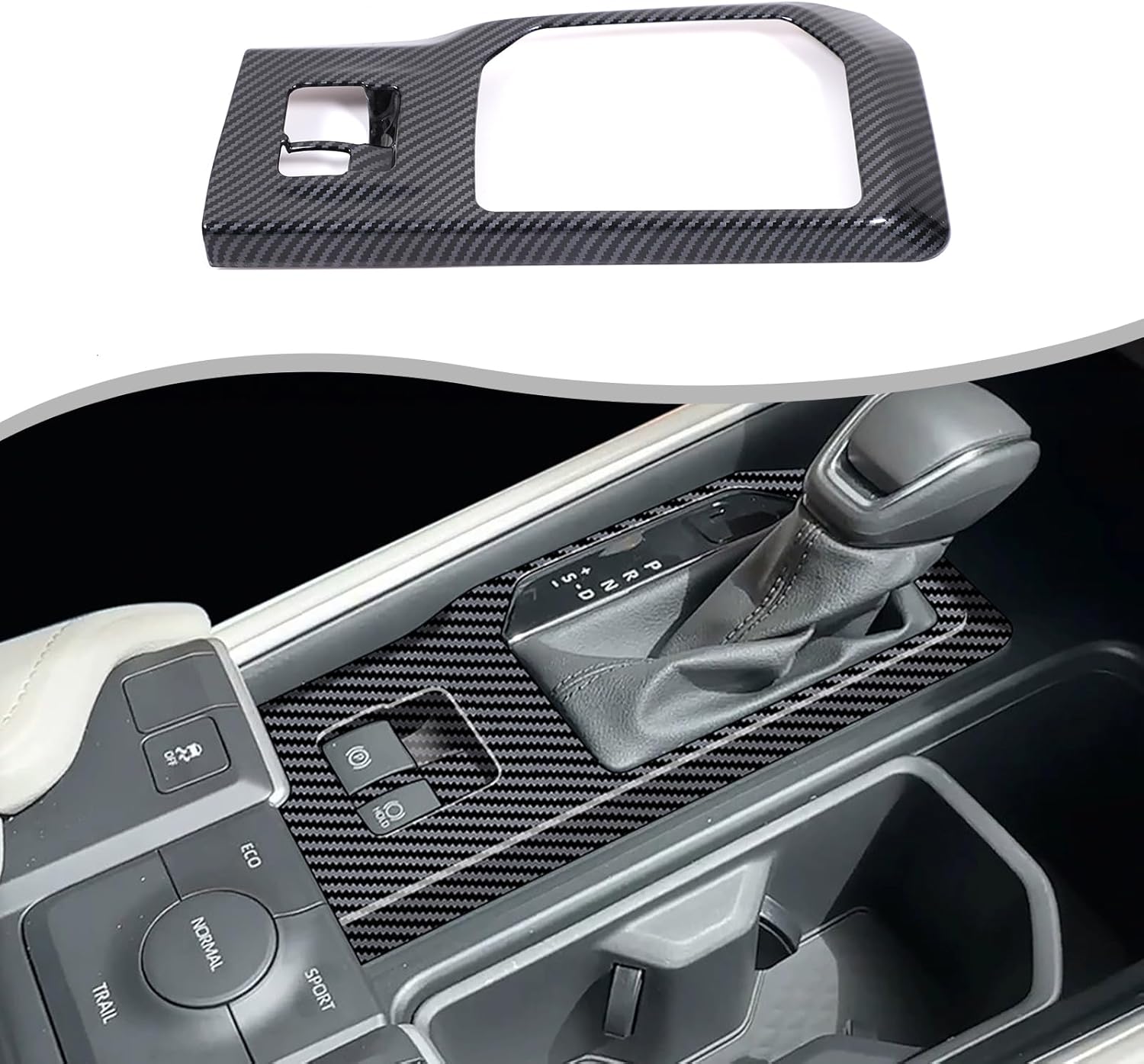 PIUGILH Gear Shift Frame Cover Compatible with Toyota Grand Highlander 2024 2025 Accessories, Gear Box Shift Knob Panel Trim (Carbon Fiber Color)