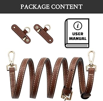 SOPROM Crossbody Strap for Longchamp Mini Bag, Strap Kit for Long Champ Le Pliage(Width:11mm,Color:Brown&Gold)