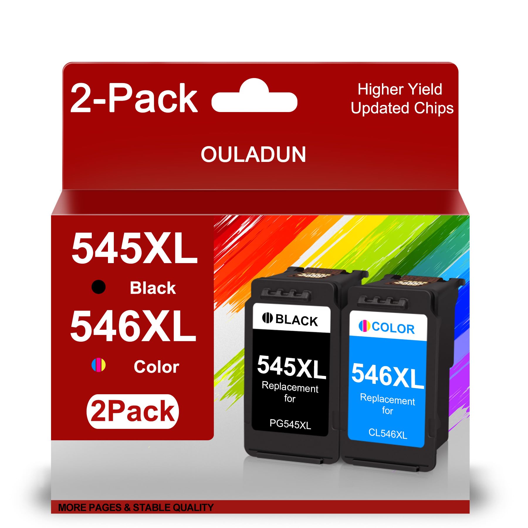 Lot De 2 Cartouches D'Encre Noire PG545XL Remanufacturées - Compatible Canon Pixma MG3051 - NEUF