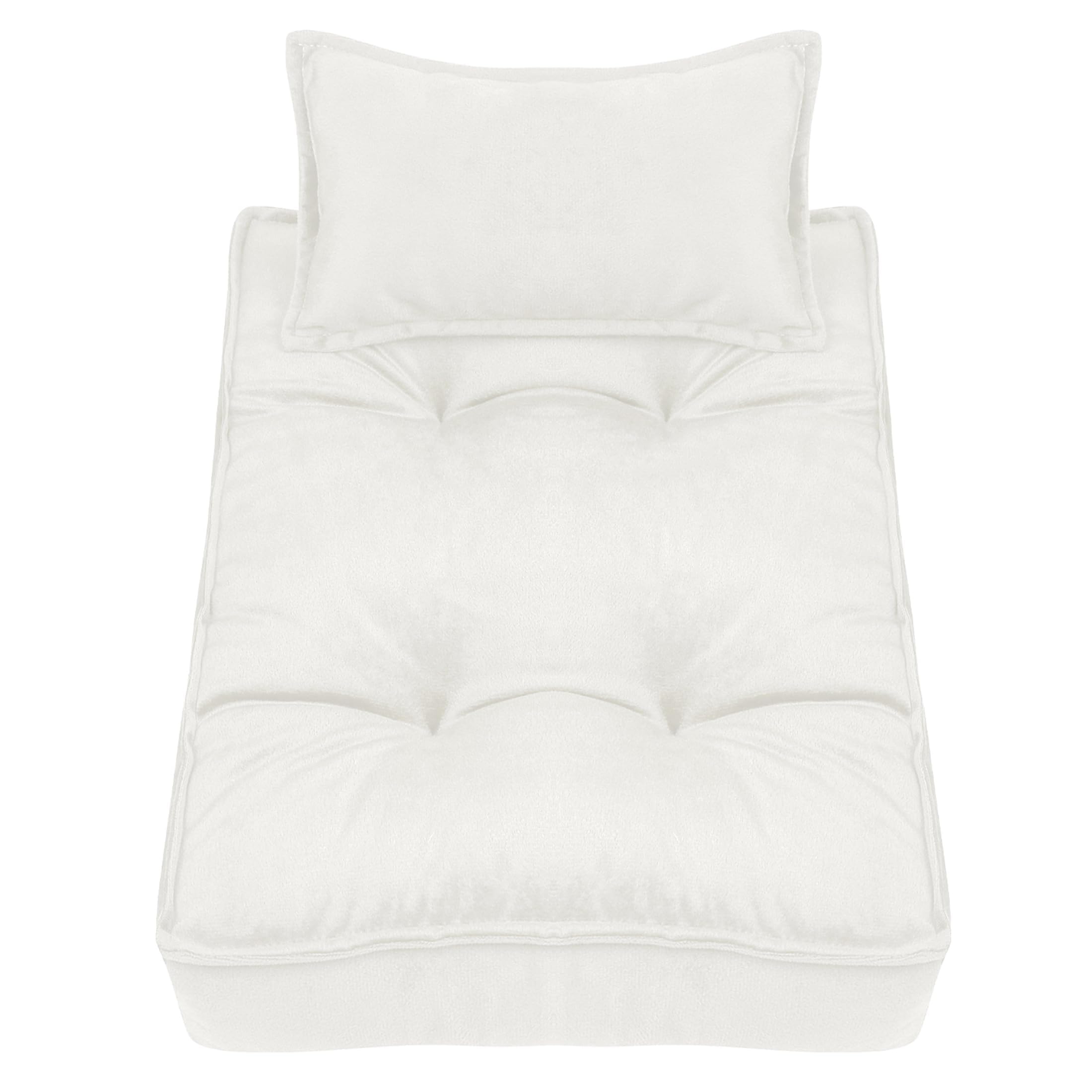 Accessoires de Photographie pour Nouveau-né - Coussin Blanc - Matelas - Tapis de Lit pour Studio - Oreiller de Séance Photo pour Bébé en Coton