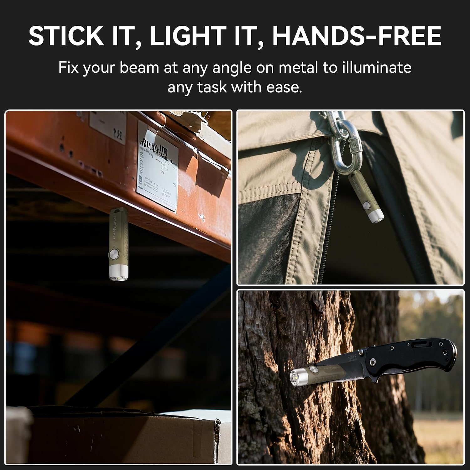 S11-T Rechargeable EDC Keychain Flashlight with Magnet,500Lm Pocket Light image 3