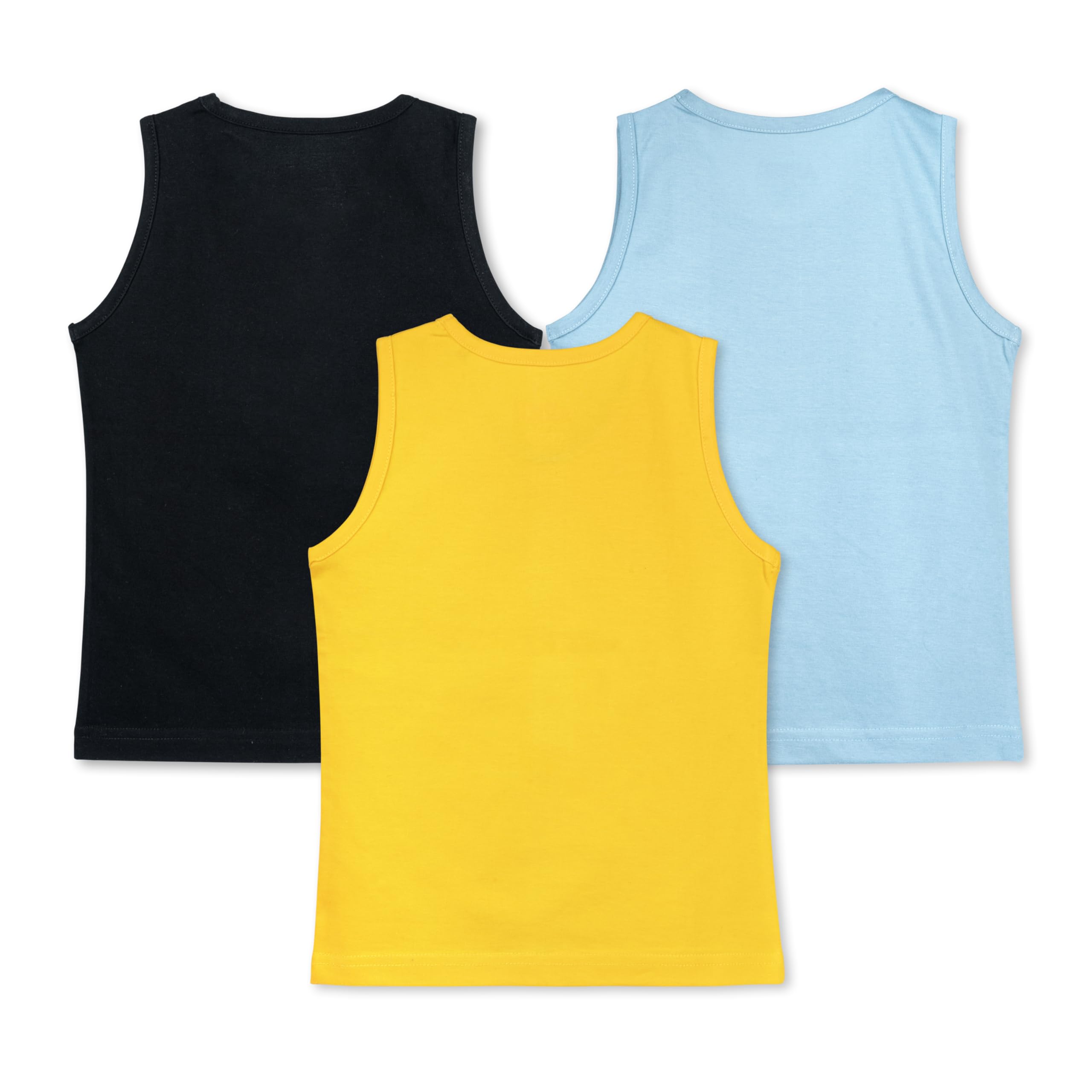 Real Basics Cotton Unisex Boys Regular Fit Vests(Rb-Bb-Tvest-P4-34-Dfox_Multicolor_3-4 Years)