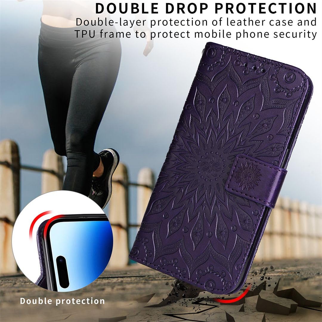 BEENTRYS Flip Wallet Case For VIVO Y29s 5G / Y04 5G Case,Flower Floral Leather Card Slots Holder Kickstand Magnetic Folio PU Shockproof Protective Cover-ZM