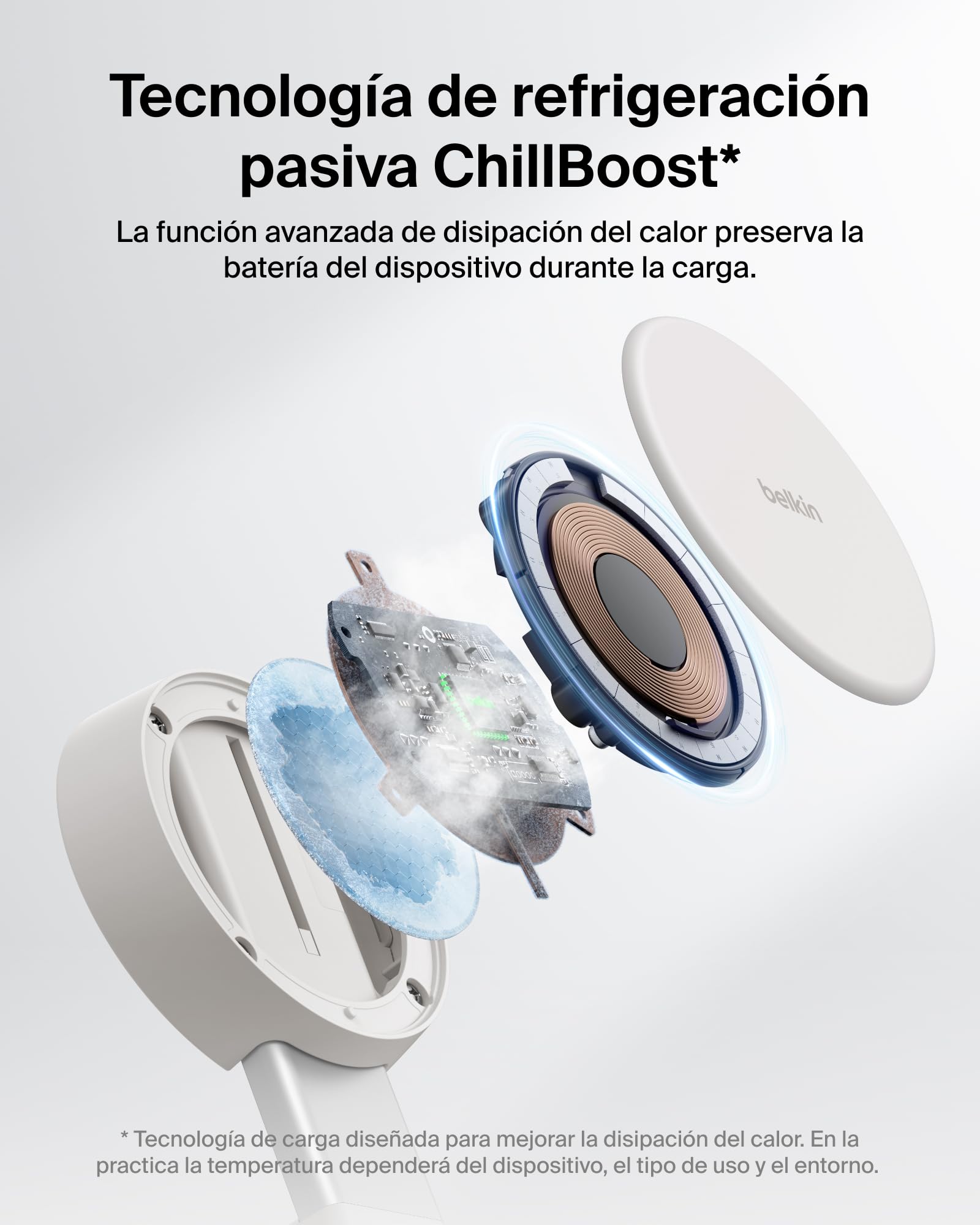 Belkin UltraCharge Pro Cargador Inalámbrico Magnético 2 en 1 Qi2 25W Arena | Convertible, Estación Magnética Carga Inalámbrica MagSafe, Certificación Qi2.2, iPhone, Apple Watch y Cascos, Adaptador 45W