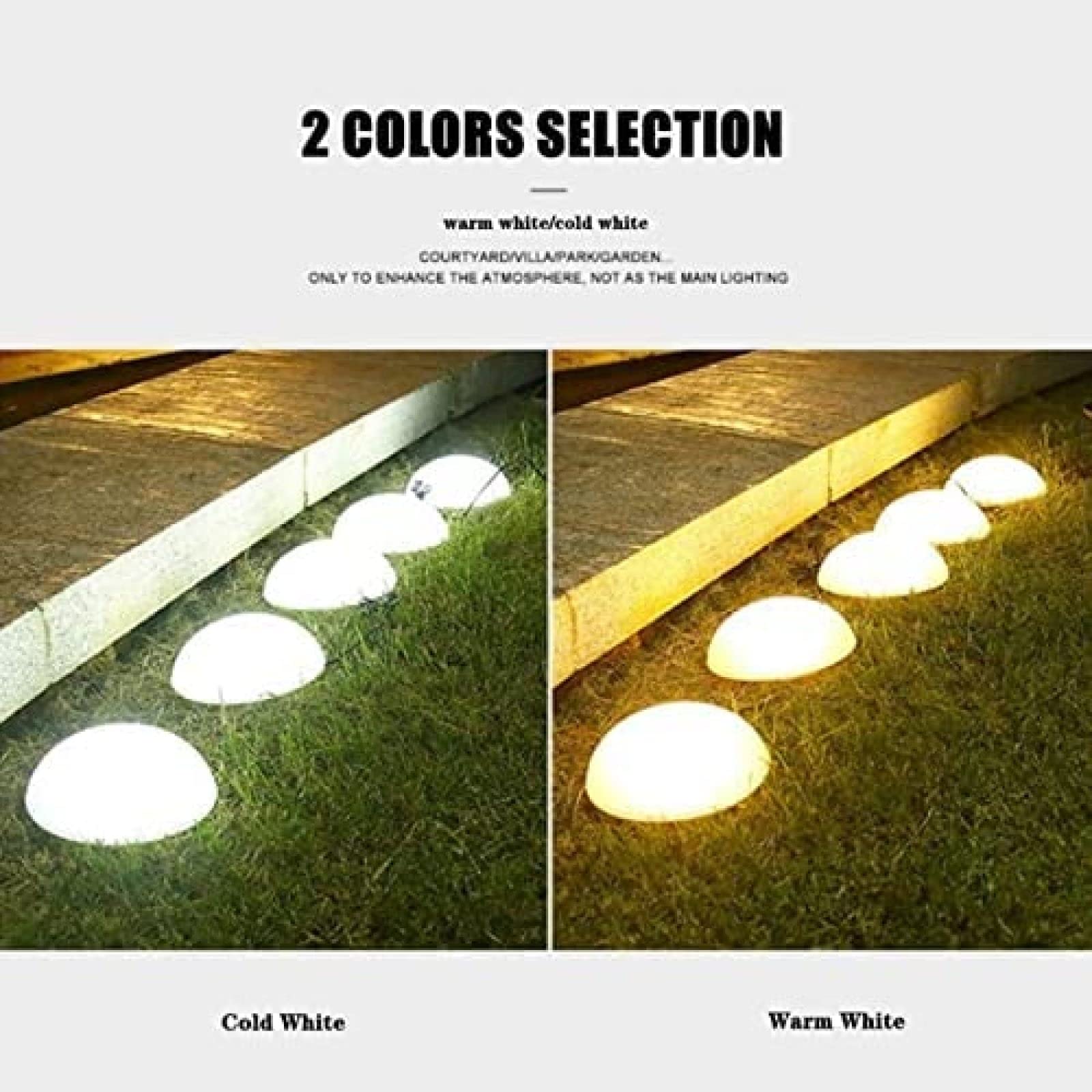 Luces solares de suelo, lámpara de césped impermeable con 5 LED, luz solar decorativa de media bola para jardín, patio, camino, patio, 5 piezas, iluminación de paisaje al aire libre