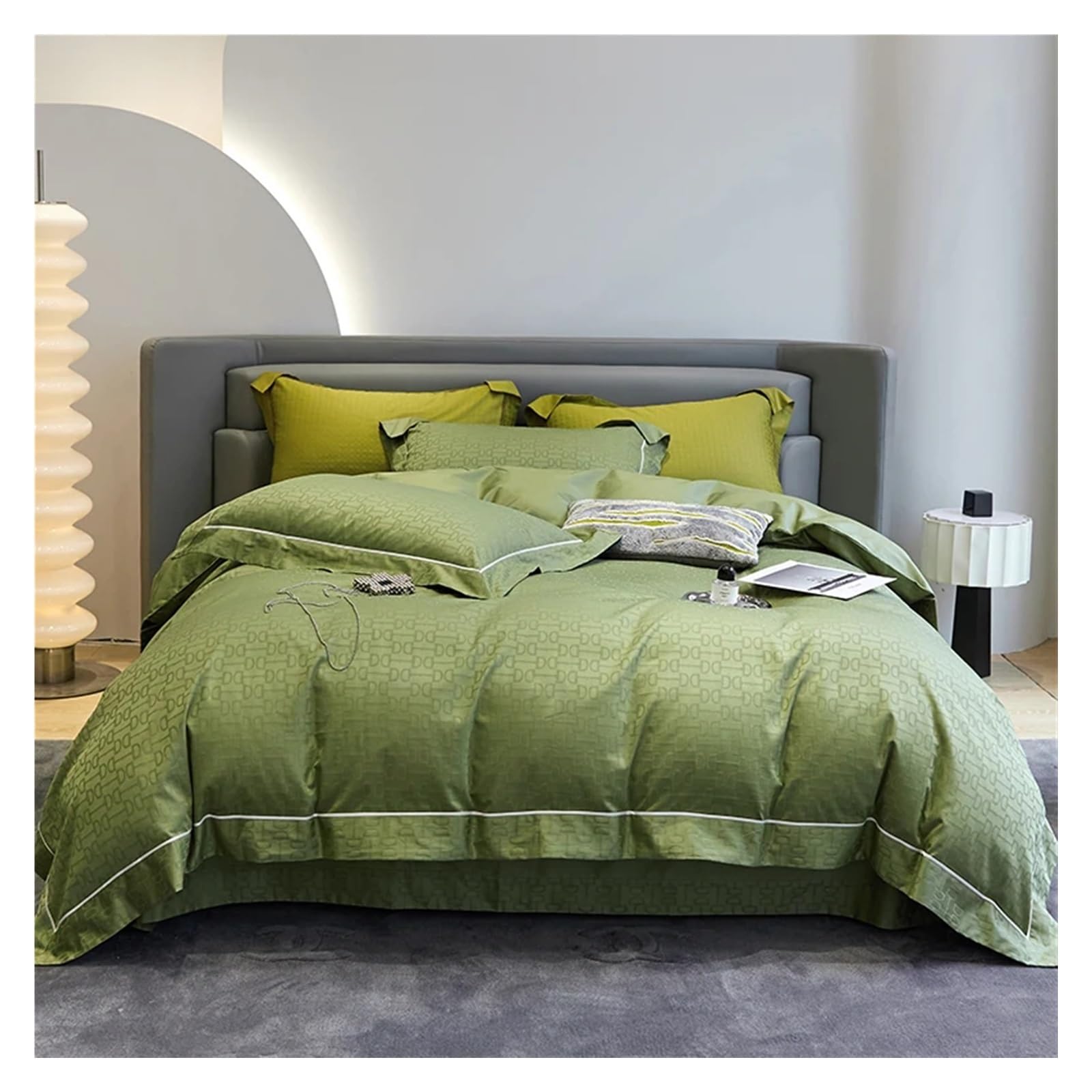 Sbcgfy F Bed Our Pieces Set, Egyptian Cotton Bedding Set Deluxe Jacquard Duvet Cover Bed Sheet And Pillowcase,-King Size 4Pcs