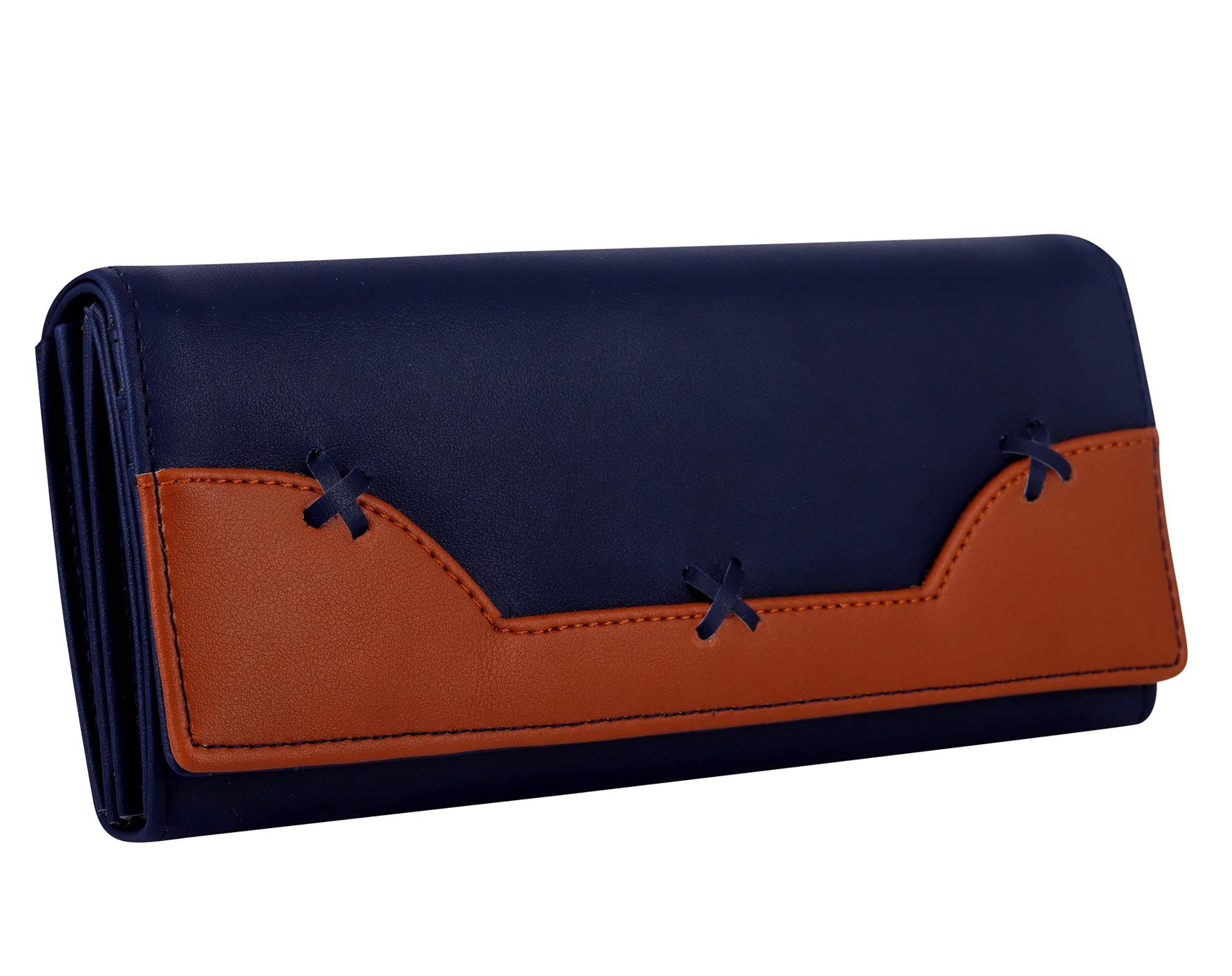 ALSUWomen's Blue Hand Wallet Clutch | phone pocket | 6 card slots (jln-008blu)