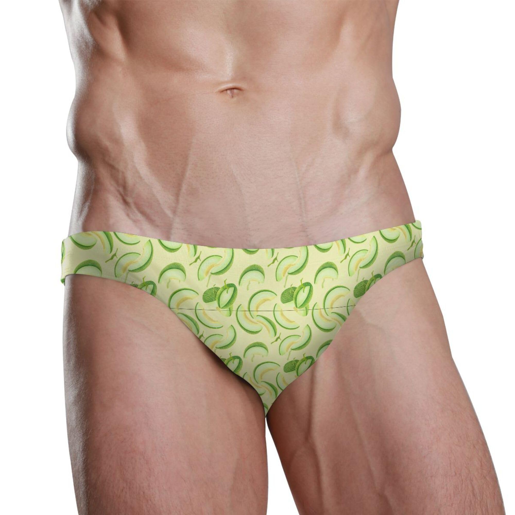 Mens Swim Briefs Cantaloupe Fruit Swimwear Bikini Swimsuit XL B0404887