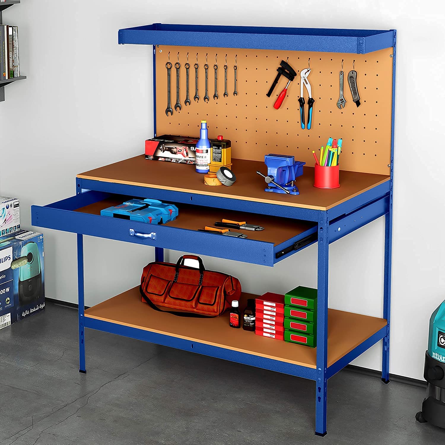 Buy Steel Garage Work Bench Tool Box Workbench Storage With Drawers