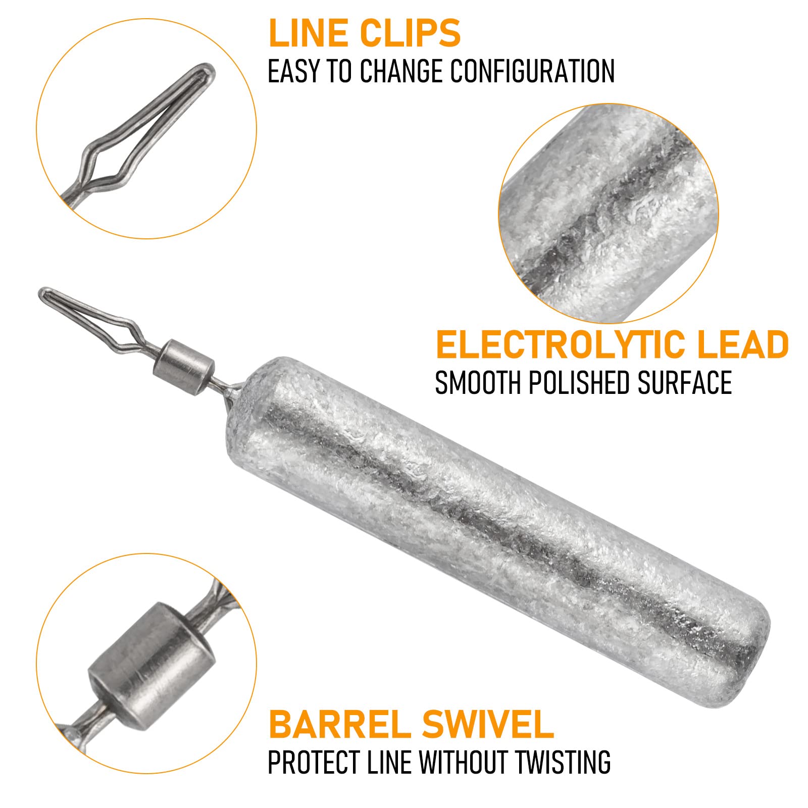 Bass Fishing Fishing Lead Sinkers Drop Shot Weight 50-Pack S