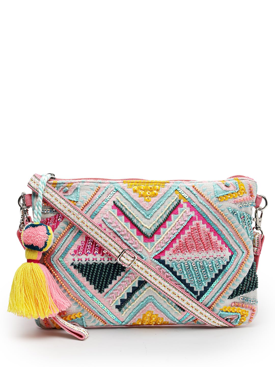anekaant Boho Ethnic Cotton Jacquard Sling Bag-picture-28