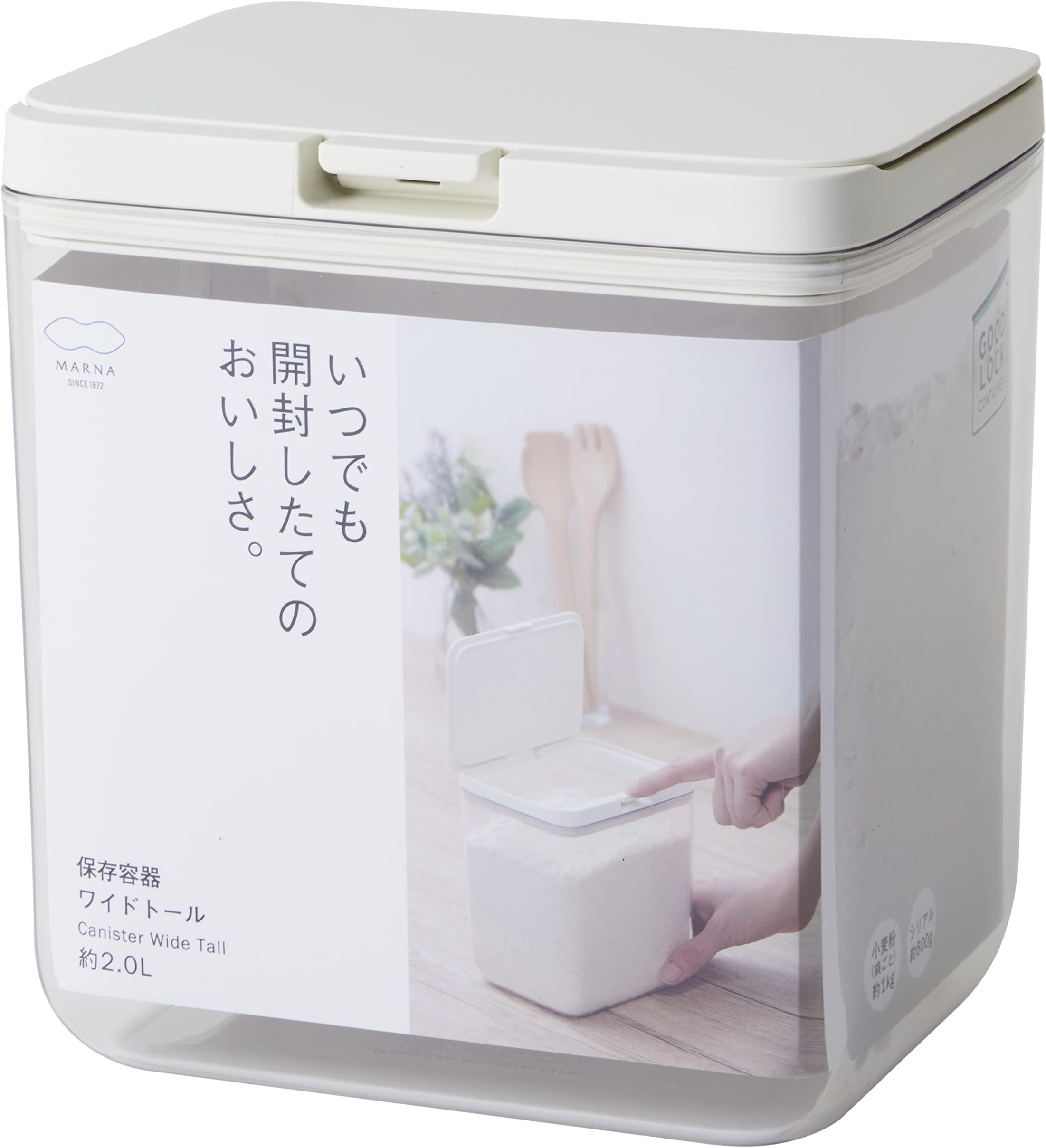 K761W Storage Container, Wide Tall / White, Kitchen Storage, Plastic (Ingredients, Condiments, Moisture Resistant), Good Lock Container