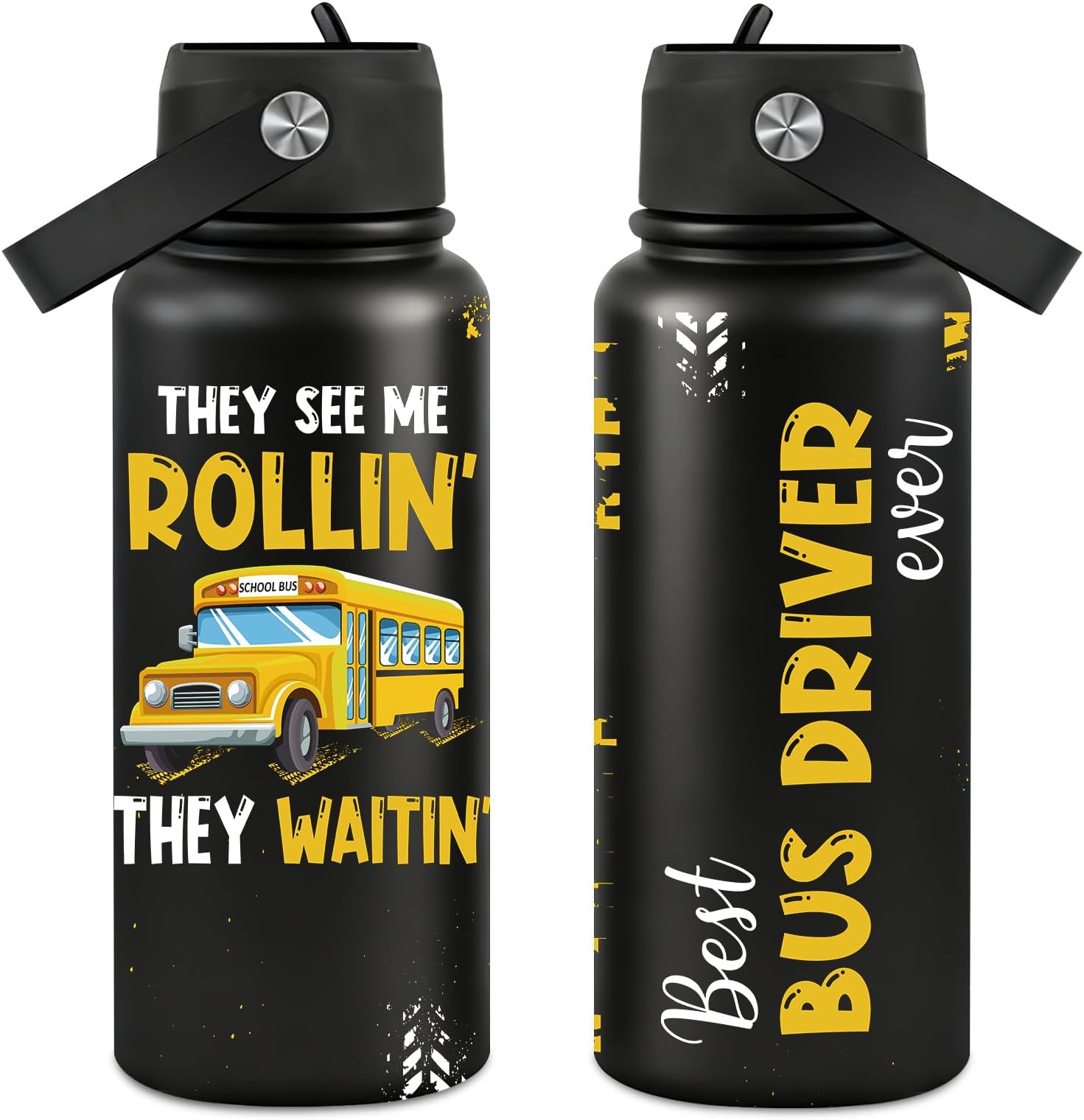 Fufandi Bus Driver Gifts - Bus Driver Christmas Appreciation Gifts for Men Women - School Bus Drivers Gift, Back To School Cup - Tumbler Cup 32oz